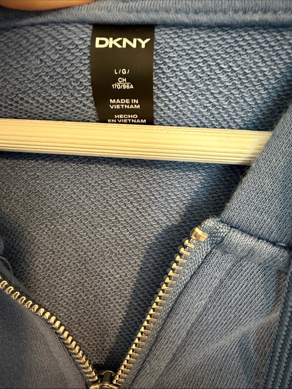 DKNY Periwinkle Blue Zip Hoodie - Picture 2 of 6